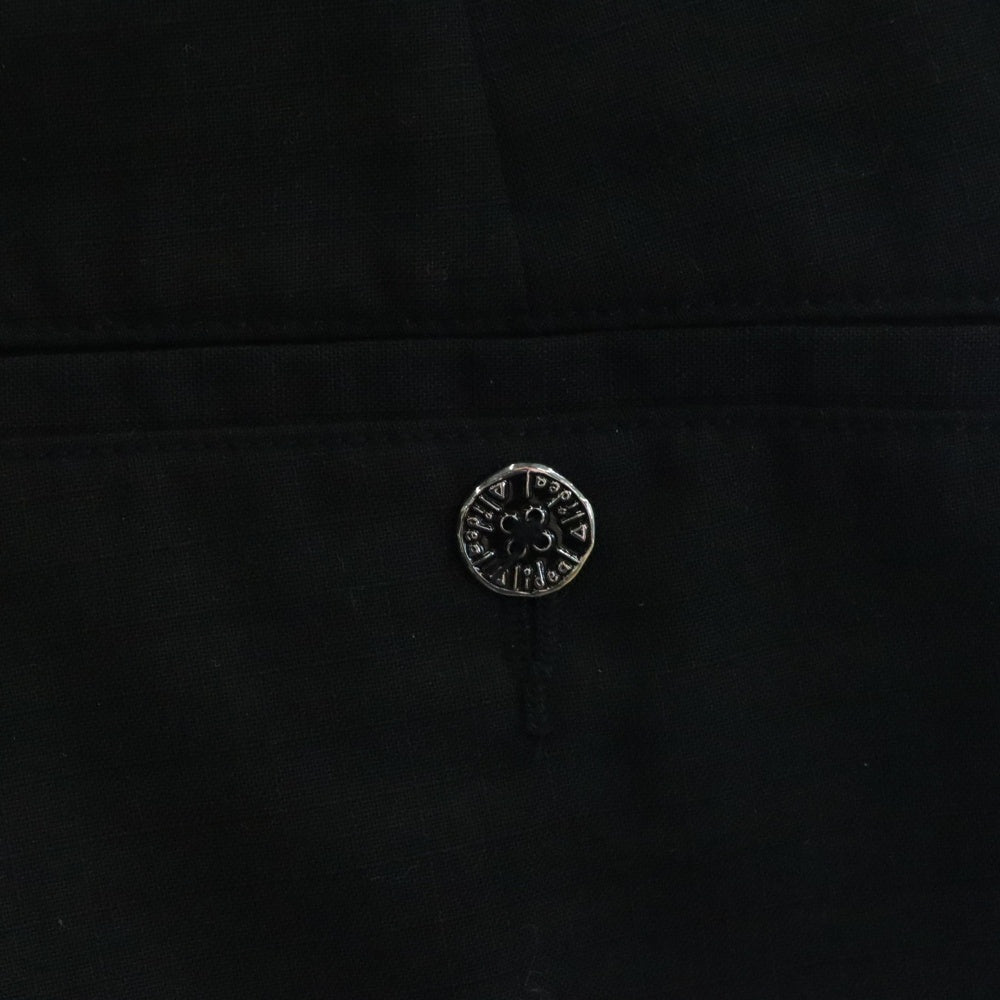 lideal(リデアル) ワンタック ジップフライ クロップド スリム スラックス トラウザー ブラック 95271002