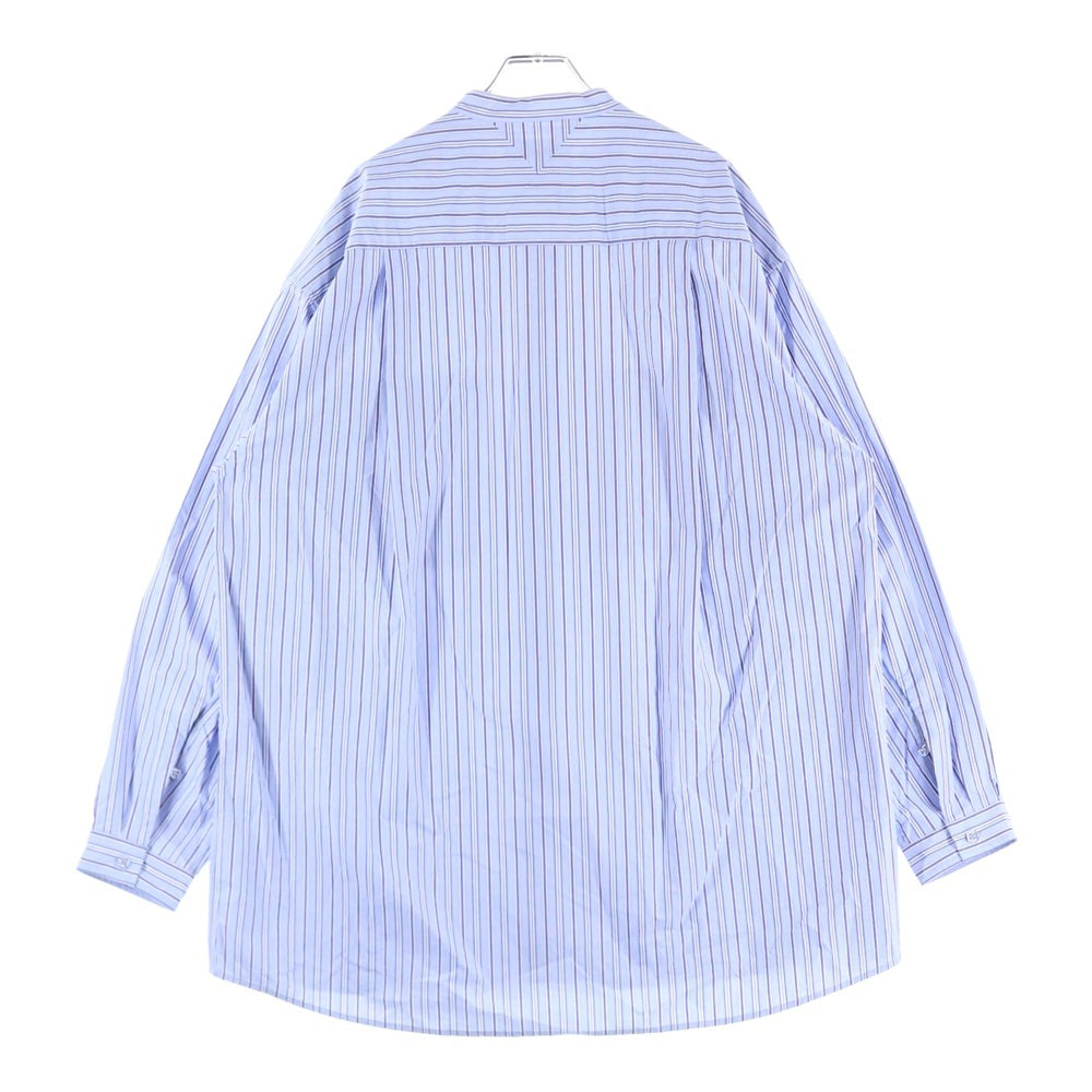 White Mountaineering(ホワイトマウンテニアリング) STRIPE BAND COLLAR LONG SLEEVES SHIRT ストライプ バンドカラー ロング スリーブ 長袖シャツ RW2171104