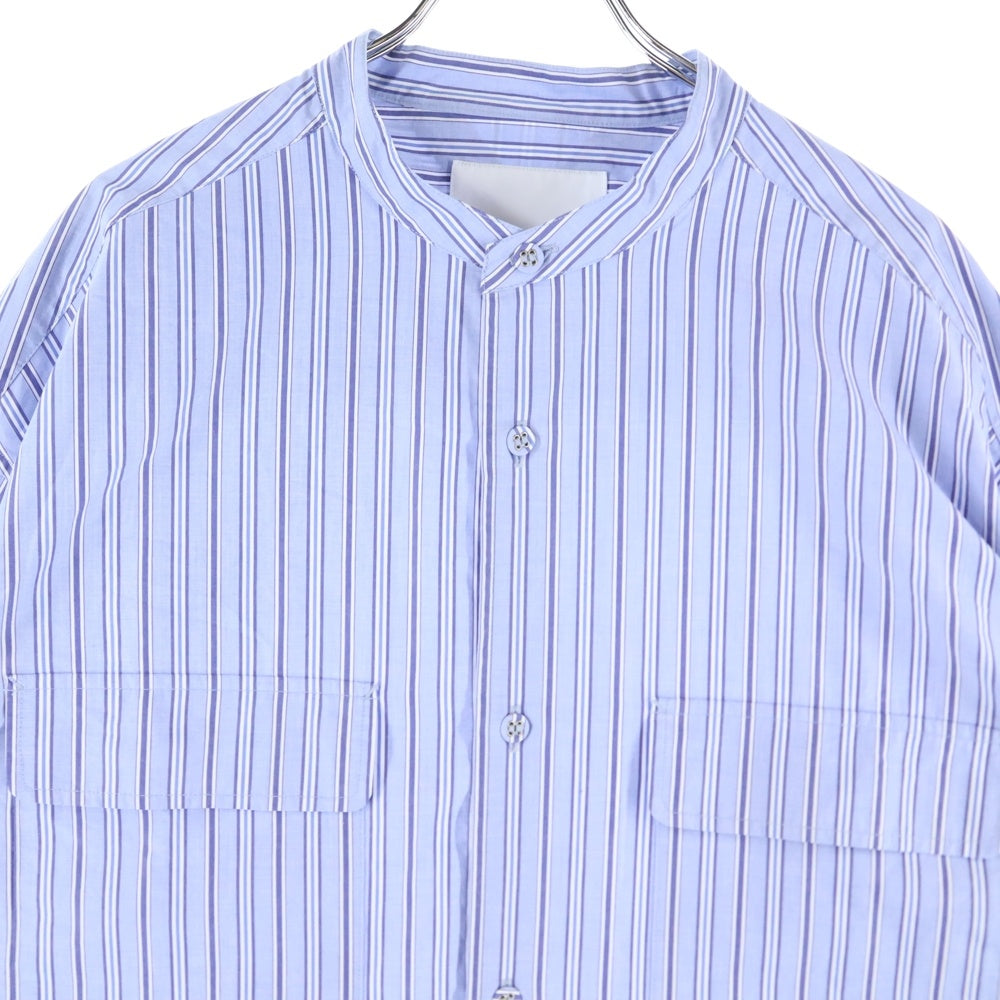 White Mountaineering(ホワイトマウンテニアリング) STRIPE BAND COLLAR LONG SLEEVES SHIRT ストライプ バンドカラー ロング スリーブ 長袖シャツ RW2171104