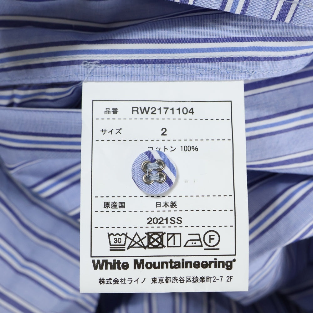 White Mountaineering(ホワイトマウンテニアリング) STRIPE BAND COLLAR LONG SLEEVES SHIRT ストライプ バンドカラー ロング スリーブ 長袖シャツ RW2171104