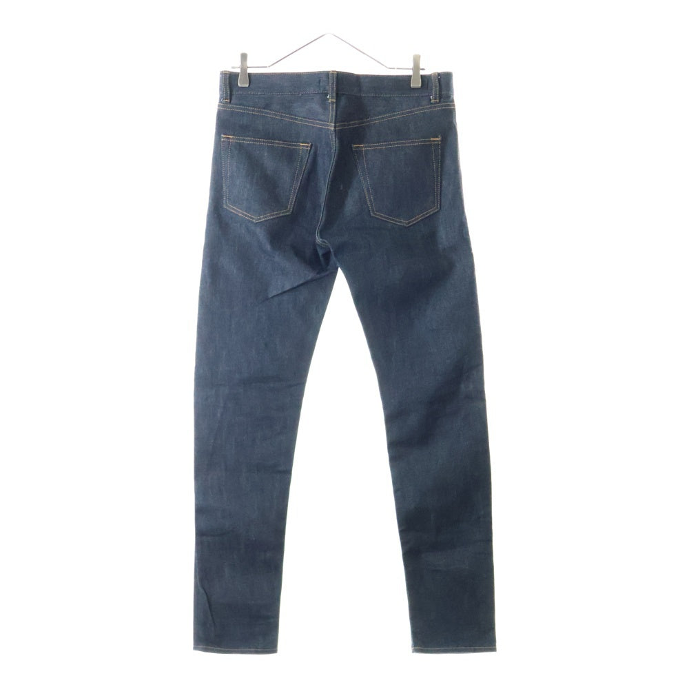 lideal(リデアル) レザーパッチ ジップフライ スキニー デニム パンツ ブラック 95281005