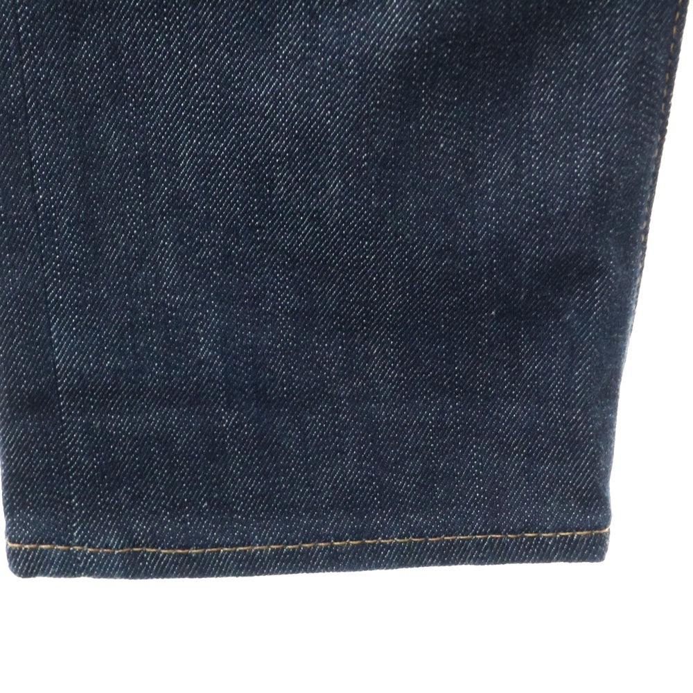 lideal(リデアル) レザーパッチ ジップフライ スキニー デニム パンツ ブラック 95281005