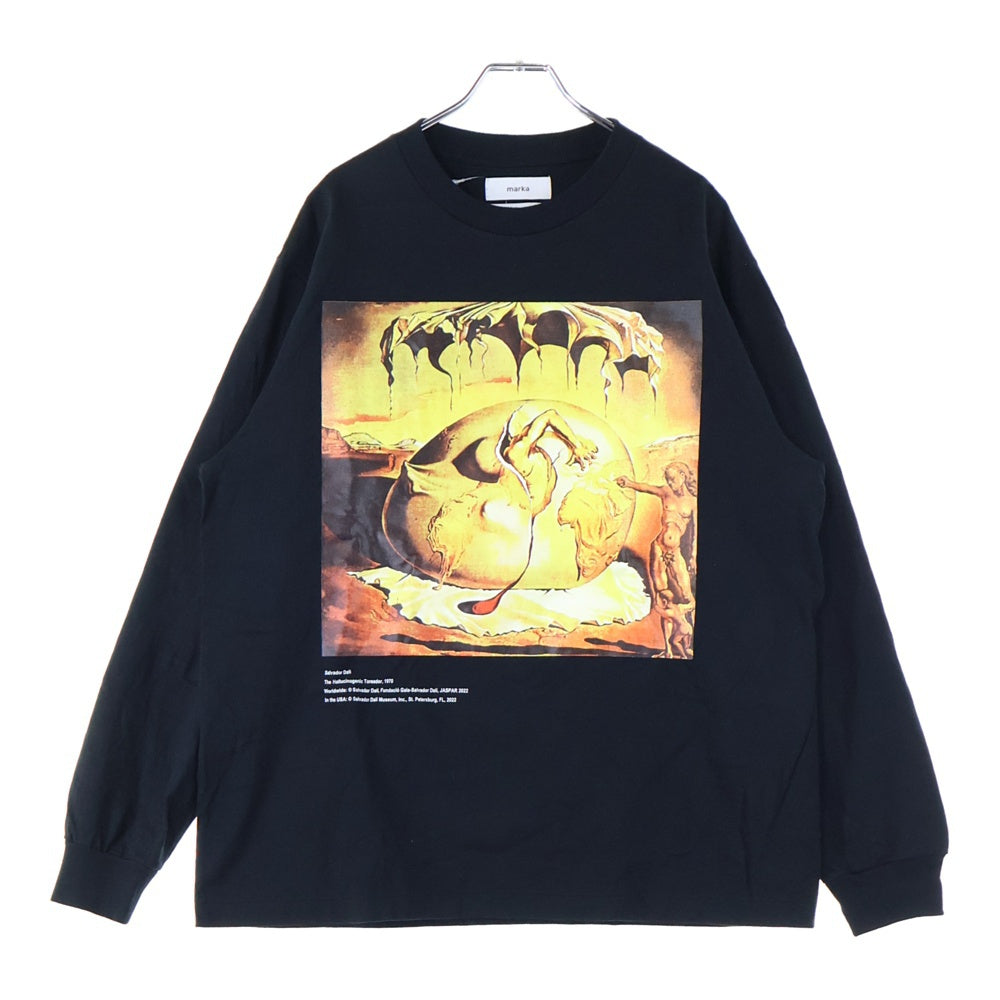 marka(マーカ) ×INSONIA フォトプリントデザイン クルーネック カットソー 長袖Tシャツ ブラック