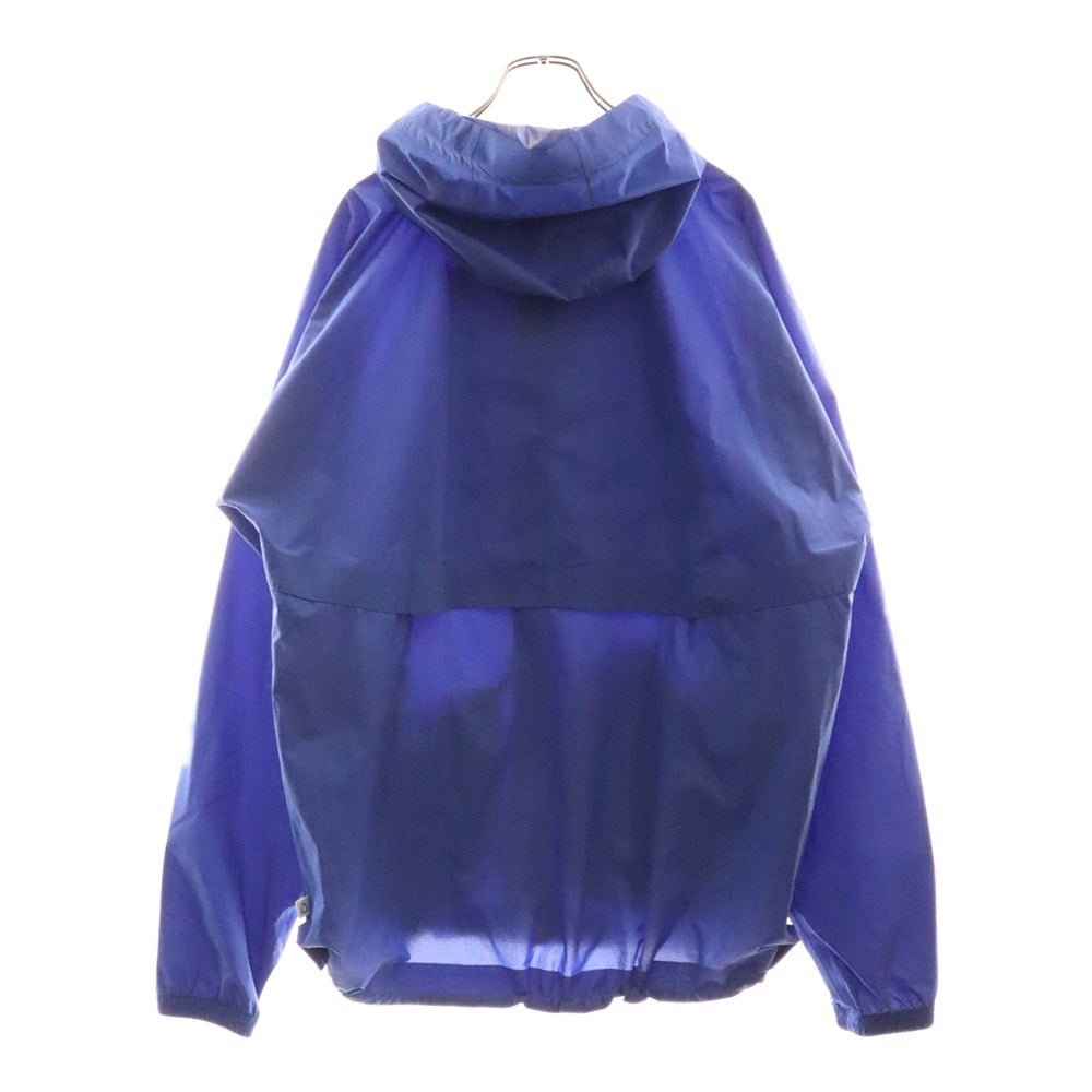 NO BRAND(ノーブランド) K-WAY ケーウェイ 胸ロゴデザイン フーデッド ジップアップ フーデッド ナイロンジャケット ブルー K111NIW