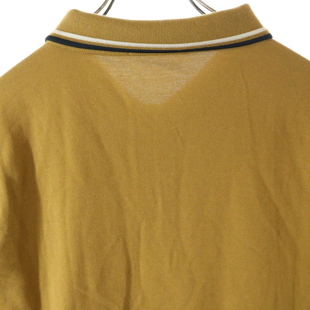 FRED PERRY(フレッドペリー) ロゴエンブロイダリー 長袖ポロシャツ ブラウン