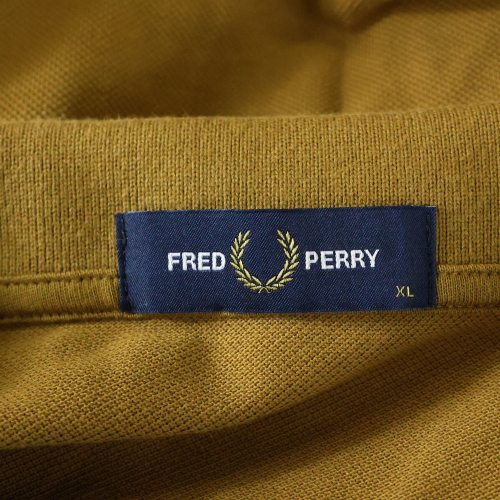 FRED PERRY(フレッドペリー) ロゴエンブロイダリー 長袖ポロシャツ ブラウン