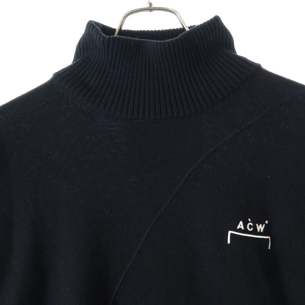 A-COLD-WALL(アコールドウォール) バイアス切り替え ハイゲージ モックネック ニット セーター ブラック