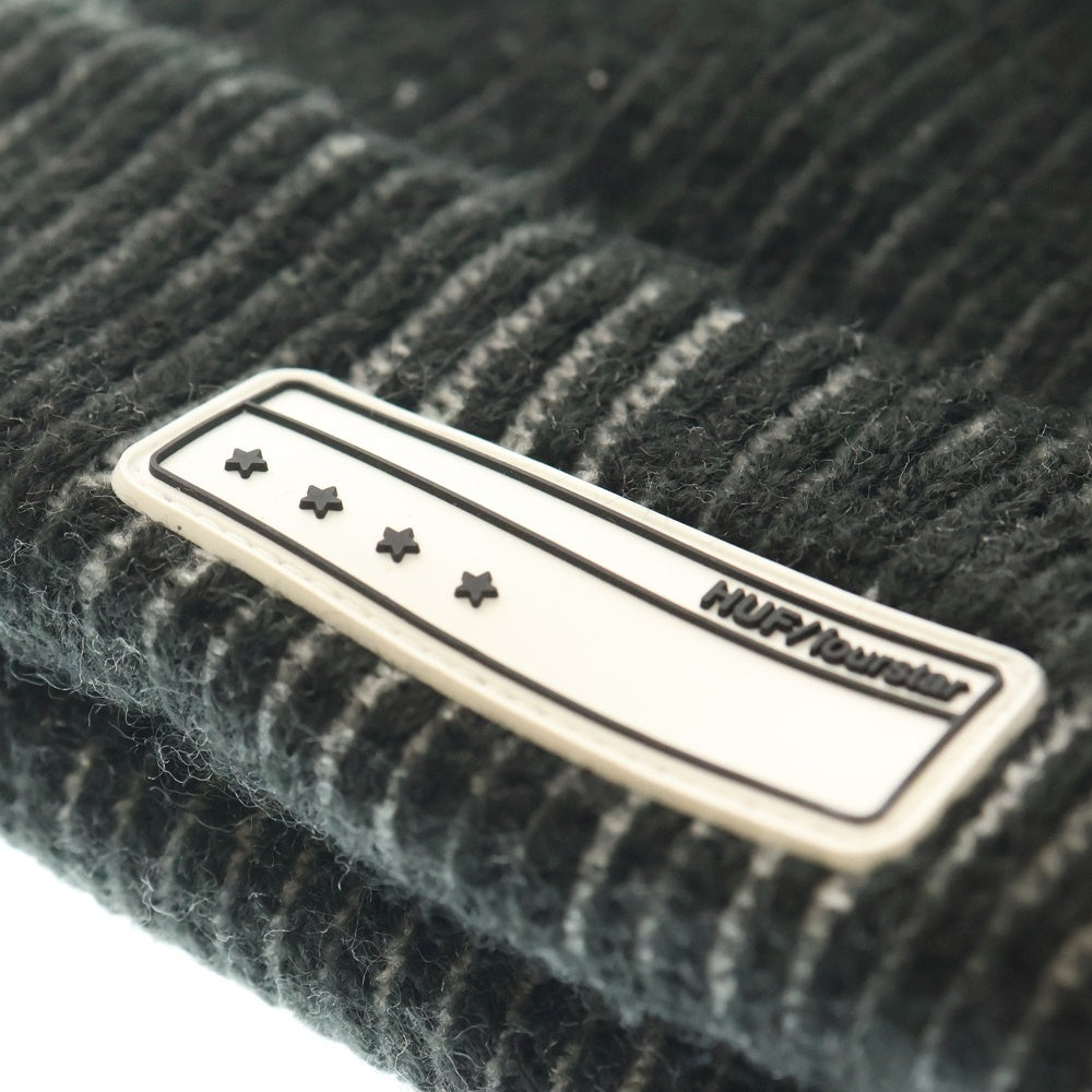 HUF(ハフ) ラバーロゴ ニット帽 ビーニー キャップ ブラック