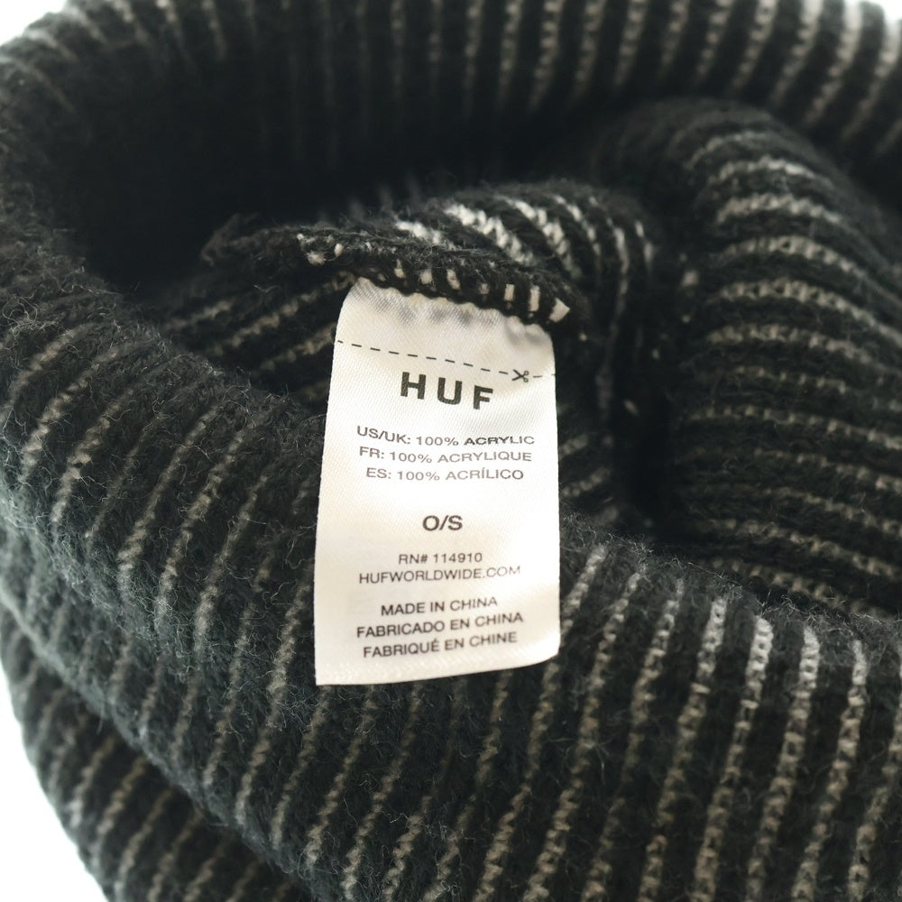 HUF(ハフ) ラバーロゴ ニット帽 ビーニー キャップ ブラック