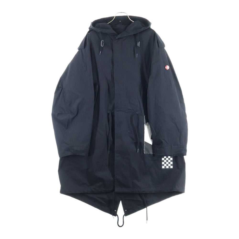 FRED PERRY(フレッドペリー) ×RAF SIMONS UNLINED PARKA ラフシモンズ パッチワーク フィッシュテール モッズパーカー コート ブラック SJ1874