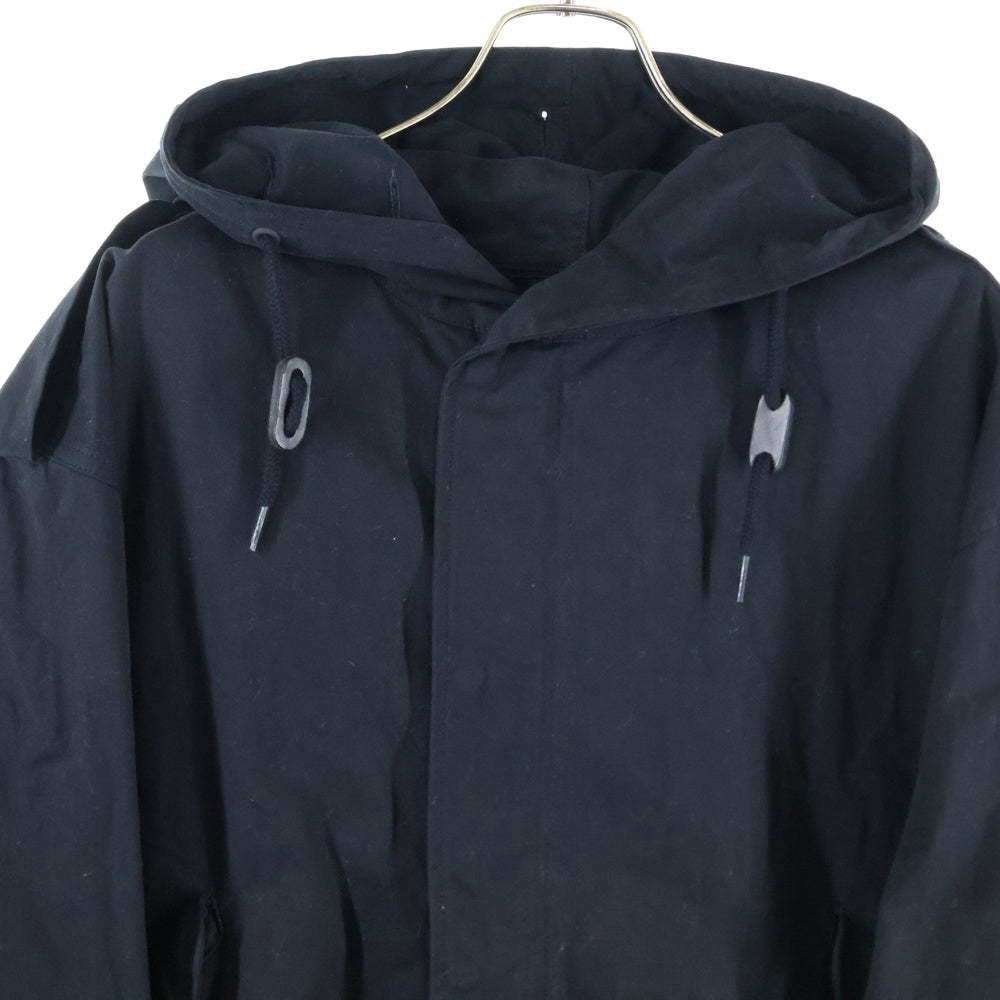 FRED PERRY(フレッドペリー) ×RAF SIMONS UNLINED PARKA ラフシモンズ パッチワーク フィッシュテール モッズパーカー コート ブラック SJ1874