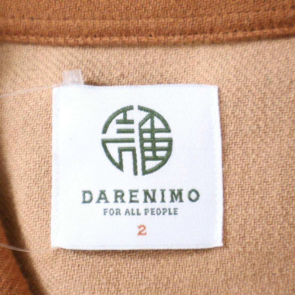DARENIMO(ダレニモ) レギュラーカラー ハイオンス コットン 長袖シャツ イエロー/ブラウン