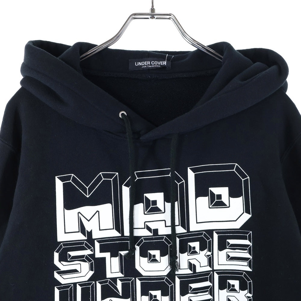 UNDERCOVER(アンダーカバー) ロゴプリント スウェット プルオーバーパーカー ブラック MUX9801