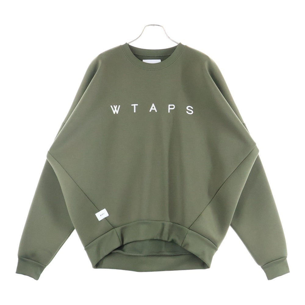 WTAPS(ダブルタップス) 18SS SHELL SWEATSHIRT ロゴ刺繍 シェル スウェット プルオーバーパーカー カーキ 181ATDT-CSM21