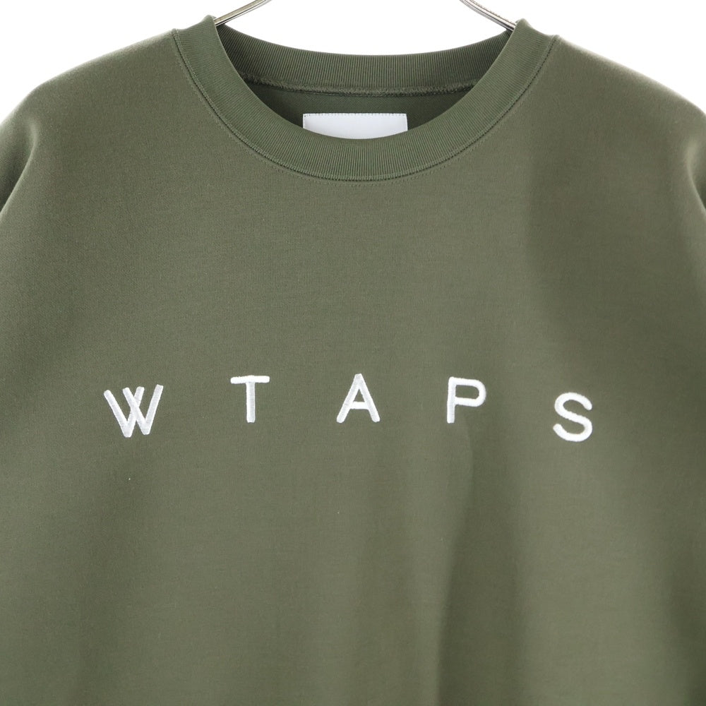WTAPS(ダブルタップス) 18SS SHELL SWEATSHIRT ロゴ刺繍 シェル スウェット プルオーバーパーカー カーキ 181ATDT-CSM21