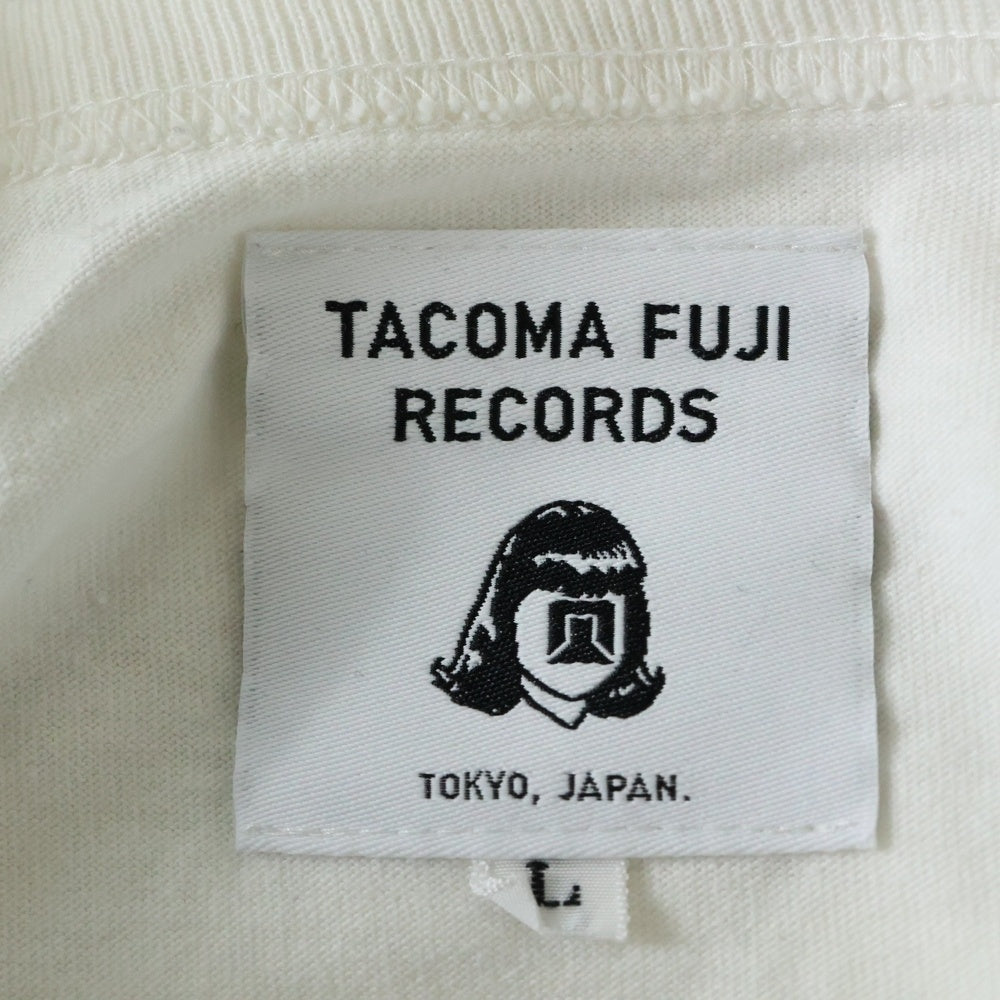 TACOMA FUJI RECORDS(タコマフジレコード) PANCAKE KILLA フロント プリント クルーネック 長袖Tシャツ カットソー ホワイト