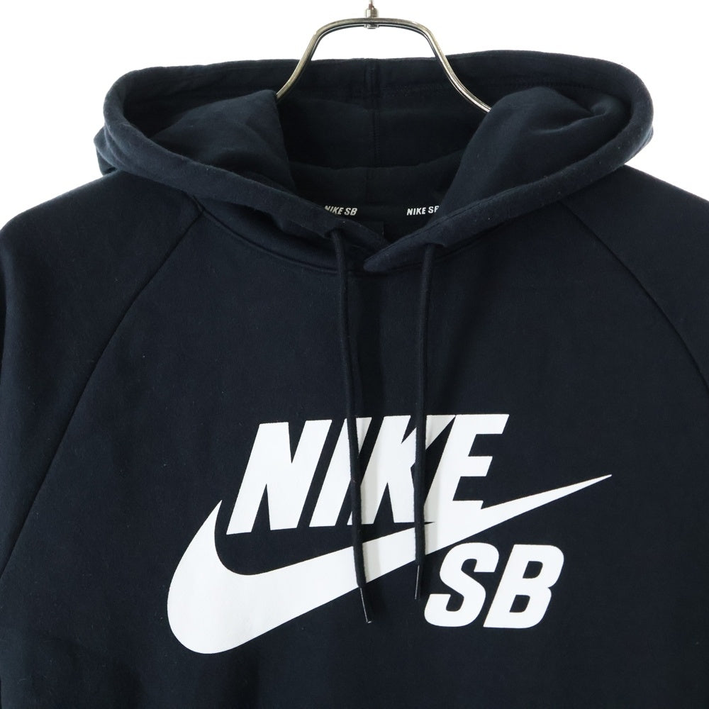 NIKE SB(ナイキエスビー) Icon Logo Pull Over Hooded Sweatshirt ロゴプリント スウェット プルオーバーパーカー ブラック 846886-010