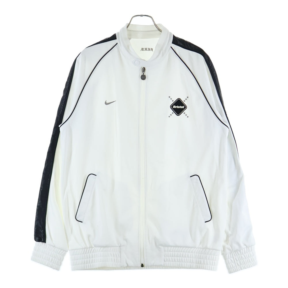 F.C.R.B./F.C.Real Bristol/FCRB(エフシーアールビー/エフシーレアルブリストル) ×NIKE ナイキ フェイクレザーライン フロントロゴ ジップアップトラックジャケット ホワイト 193915