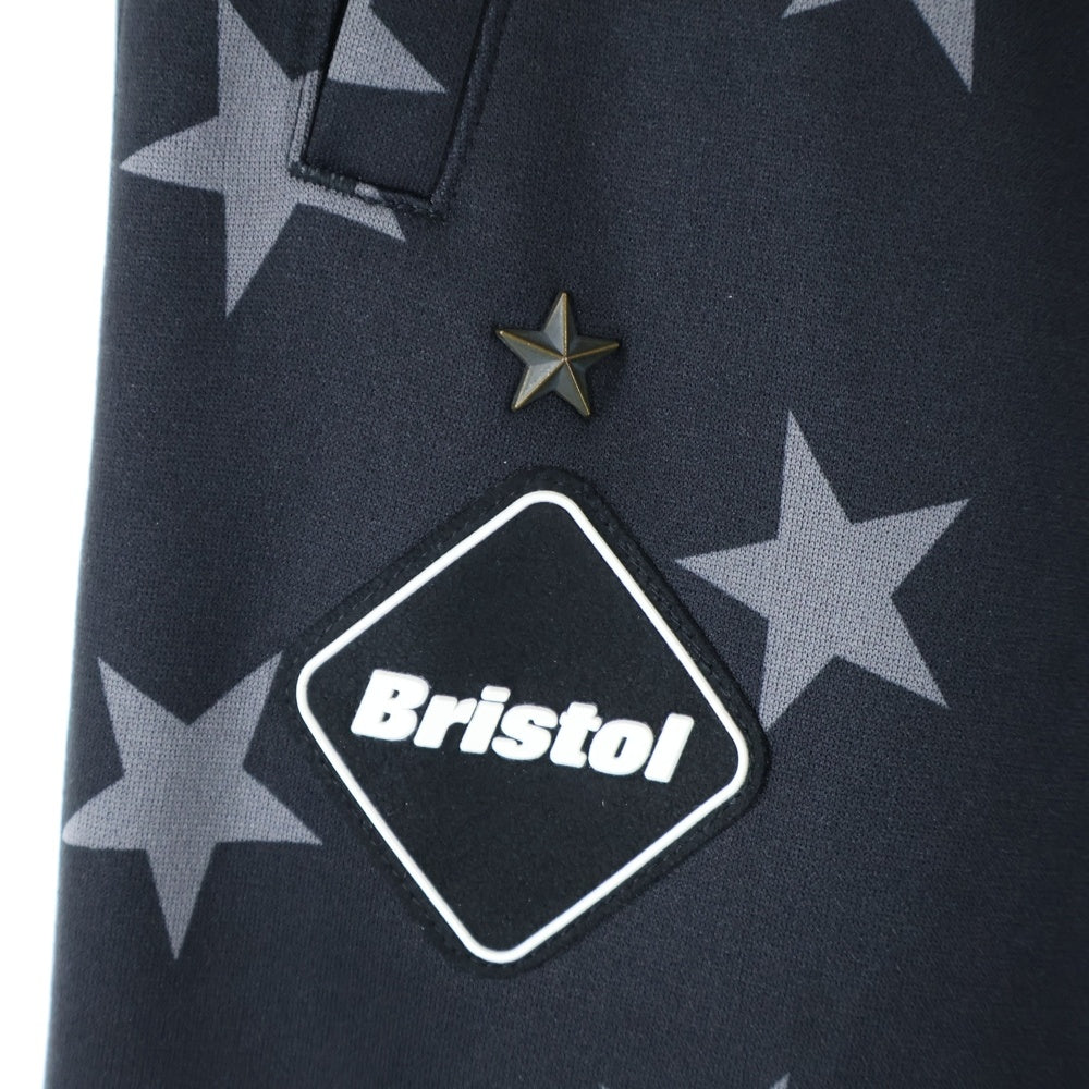 F.C.R.B./F.C.Real Bristol/FCRB(エフシーアールビー/エフシーレアルブリストル) 13AW ×NIKE PDK PANTS ナイキ スター総柄 フロントロゴワッペン トラックパンツ ブラック/グレー 615022-017