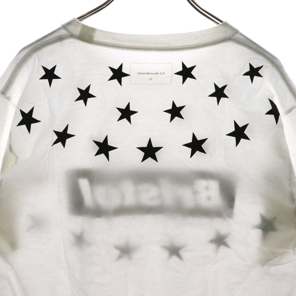 F.C.R.B./F.C.Real Bristol/FCRB(エフシーアールビー/エフシーレアルブリストル) 17SS STAR BOX LOGO CREW NECK TEE スター総柄プリントTシャツ 半袖クルーネックカットソー ホワイト FCRB-170058