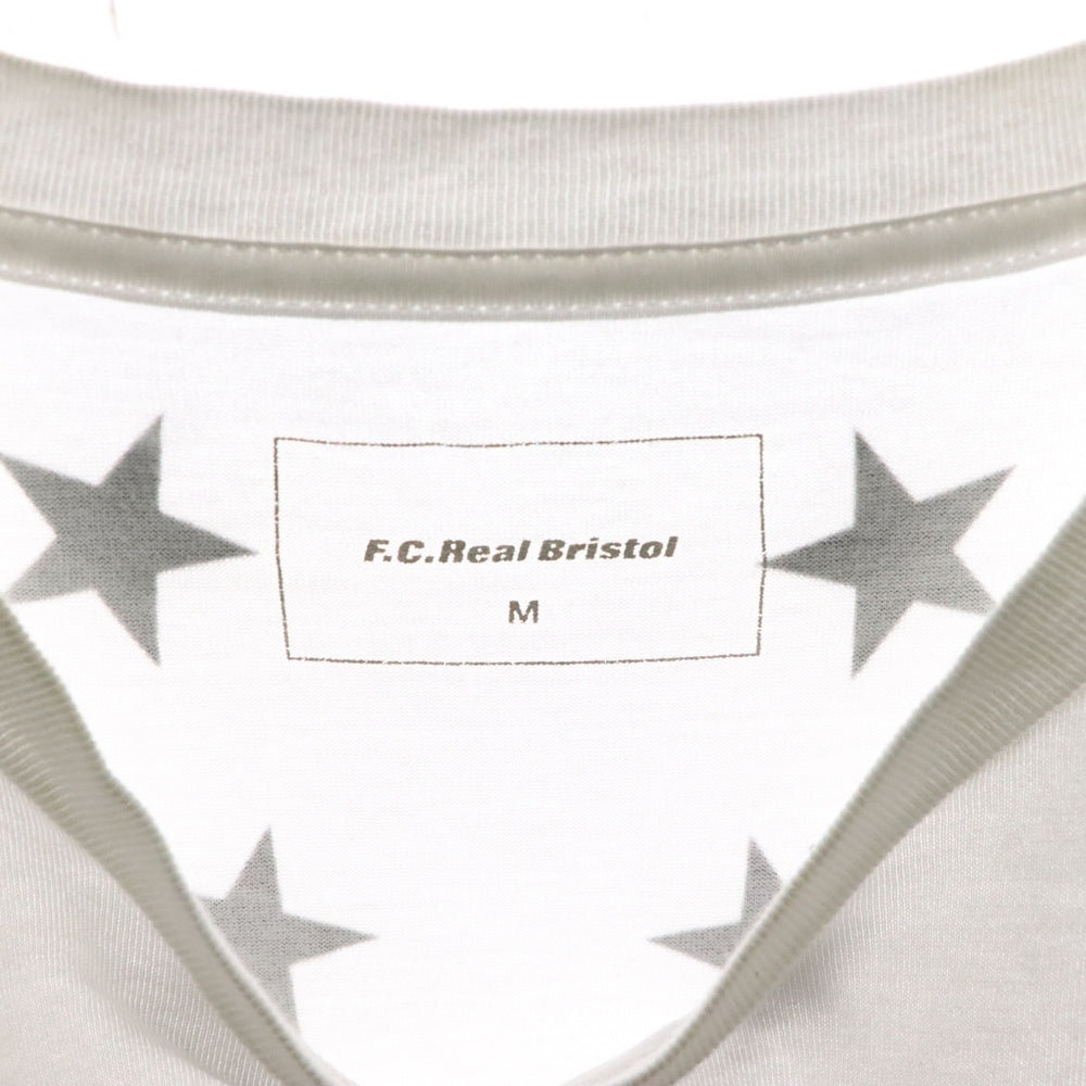 F.C.R.B./F.C.Real Bristol/FCRB(エフシーアールビー/エフシーレアルブリストル) 17SS STAR BOX LOGO CREW NECK TEE スター総柄プリントTシャツ 半袖クルーネックカットソー ホワイト FCRB-170058