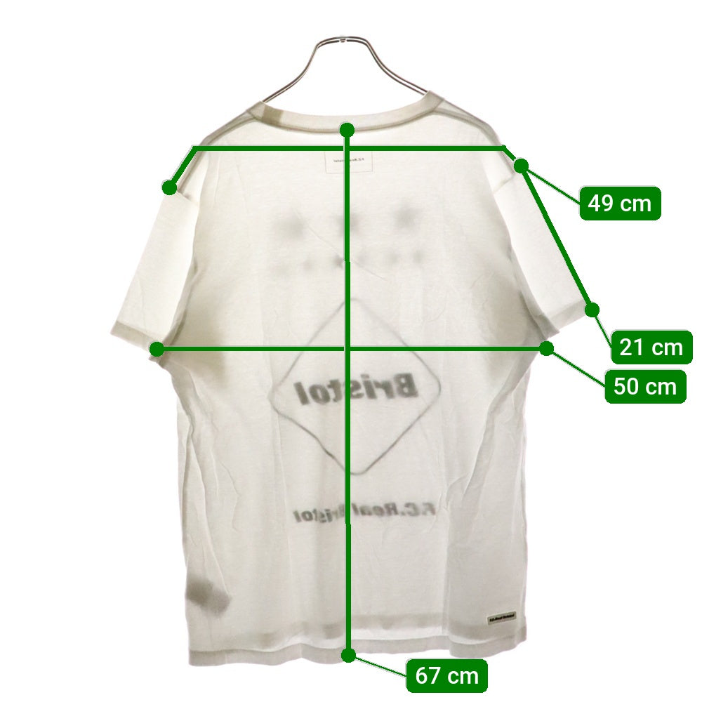 F.C.R.B./F.C.Real Bristol/FCRB(エフシーアールビー/エフシーレアルブリストル) 16AW EMBLEM TEE フロントスター エンブレムロゴプリントTシャツ 半袖クルーネックカットソー ホワイト FCRB-167048