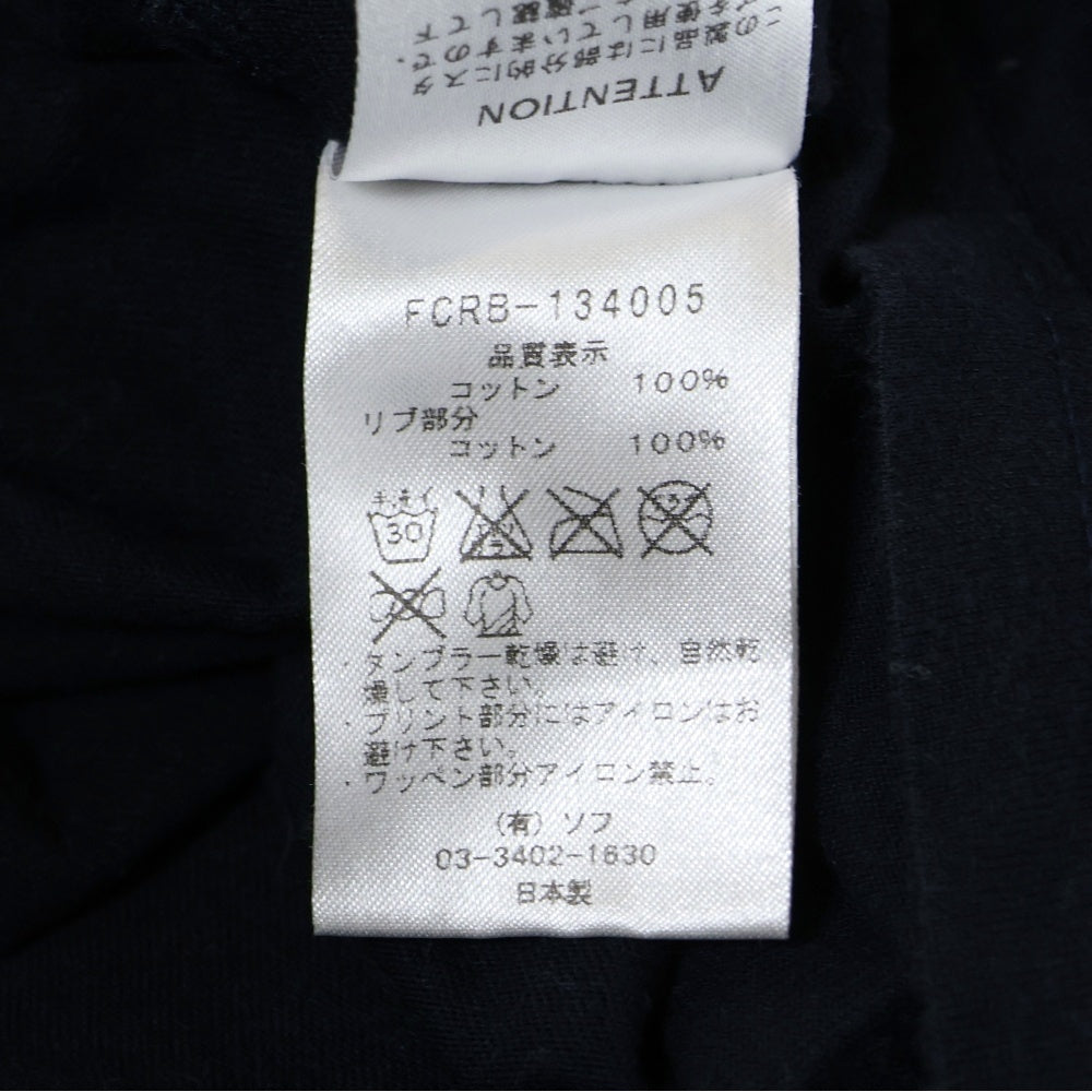 F.C.R.B./F.C.Real Bristol/FCRB(エフシーアールビー/エフシーレアルブリストル) 13AW EMBLEM POCKET TEE ラメエンブレム付胸ポケットTシャツ 半袖クルーネックカットソー ブラック FCRB-134005