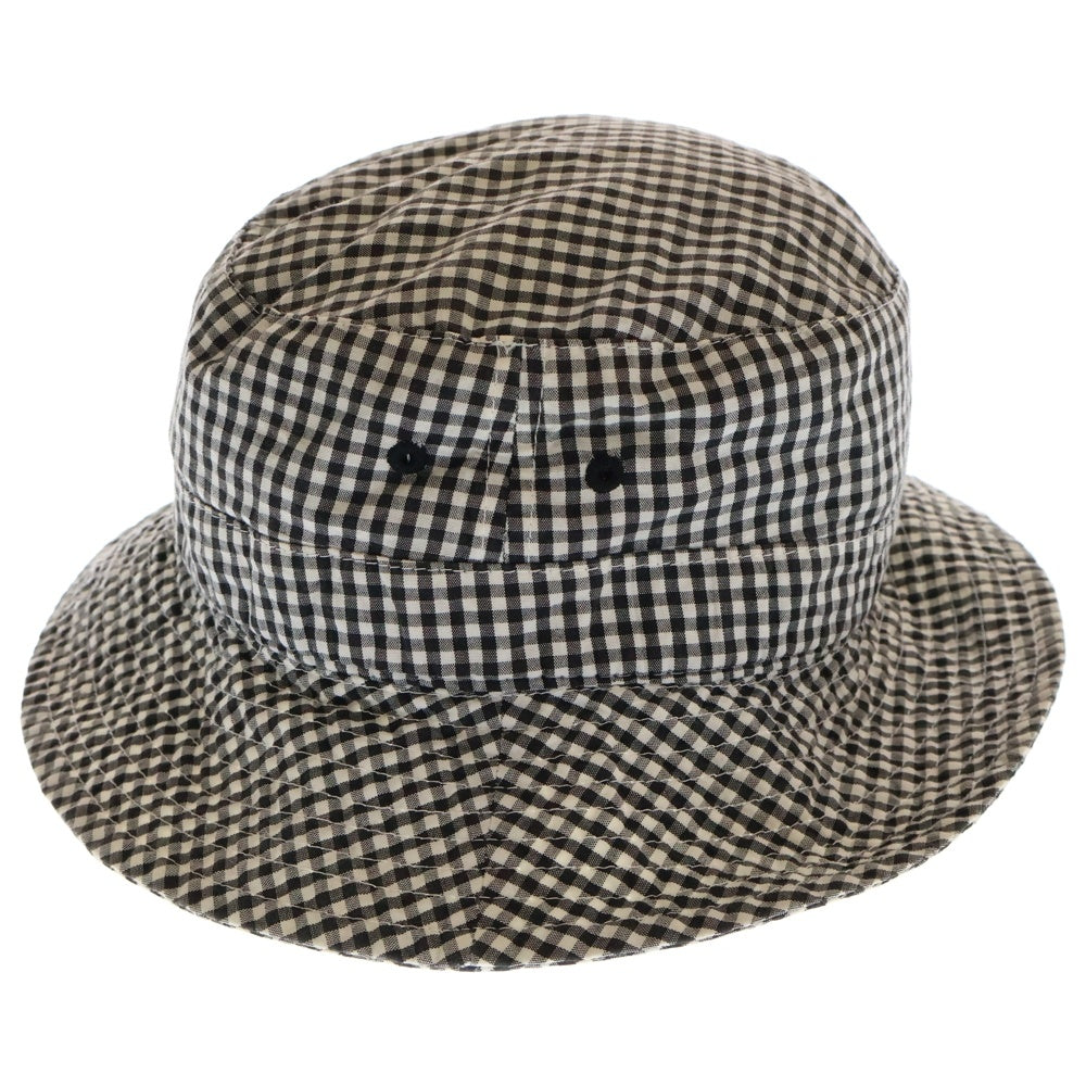 F.C.R.B./F.C.Real Bristol/FCRB(エフシーアールビー/エフシーレアルブリストル) ×NIKE ナイキ ロゴ刺繍 ギンガムチェック コットンバケットハット 帽子 ホワイト/ブラック 319143