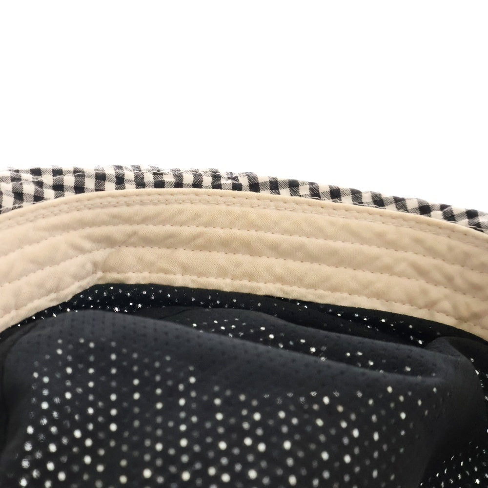 F.C.R.B./F.C.Real Bristol/FCRB(エフシーアールビー/エフシーレアルブリストル) ×NIKE ナイキ ロゴ刺繍 ギンガムチェック コットンバケットハット 帽子 ホワイト/ブラック 319143