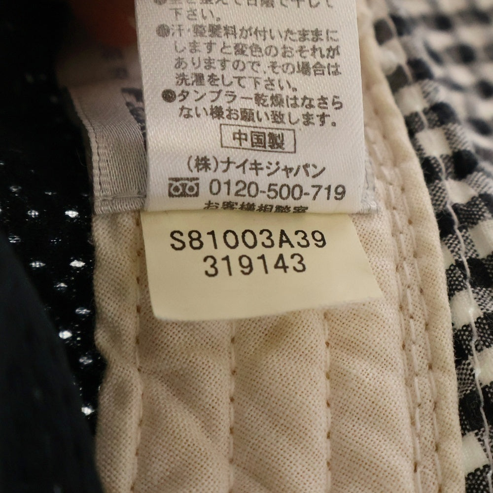 F.C.R.B./F.C.Real Bristol/FCRB(エフシーアールビー/エフシーレアルブリストル) ×NIKE ナイキ ロゴ刺繍 ギンガムチェック コットンバケットハット 帽子 ホワイト/ブラック 319143