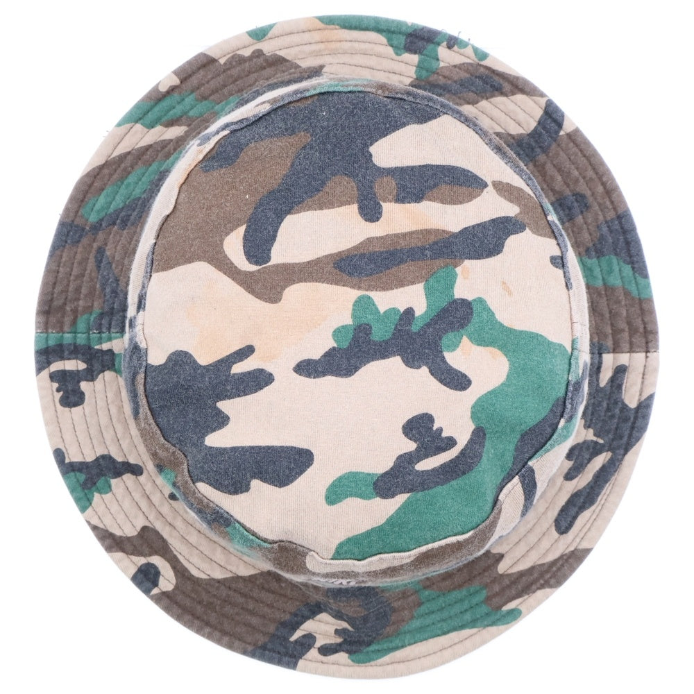 F.C.R.B./F.C.Real Bristol/FCRB(エフシーアールビー/エフシーレアルブリストル) ×NIKE ナイキ ロゴ刺繍 カモ柄 コットンバケットハット 帽子 グリーン/ブラウン 243829