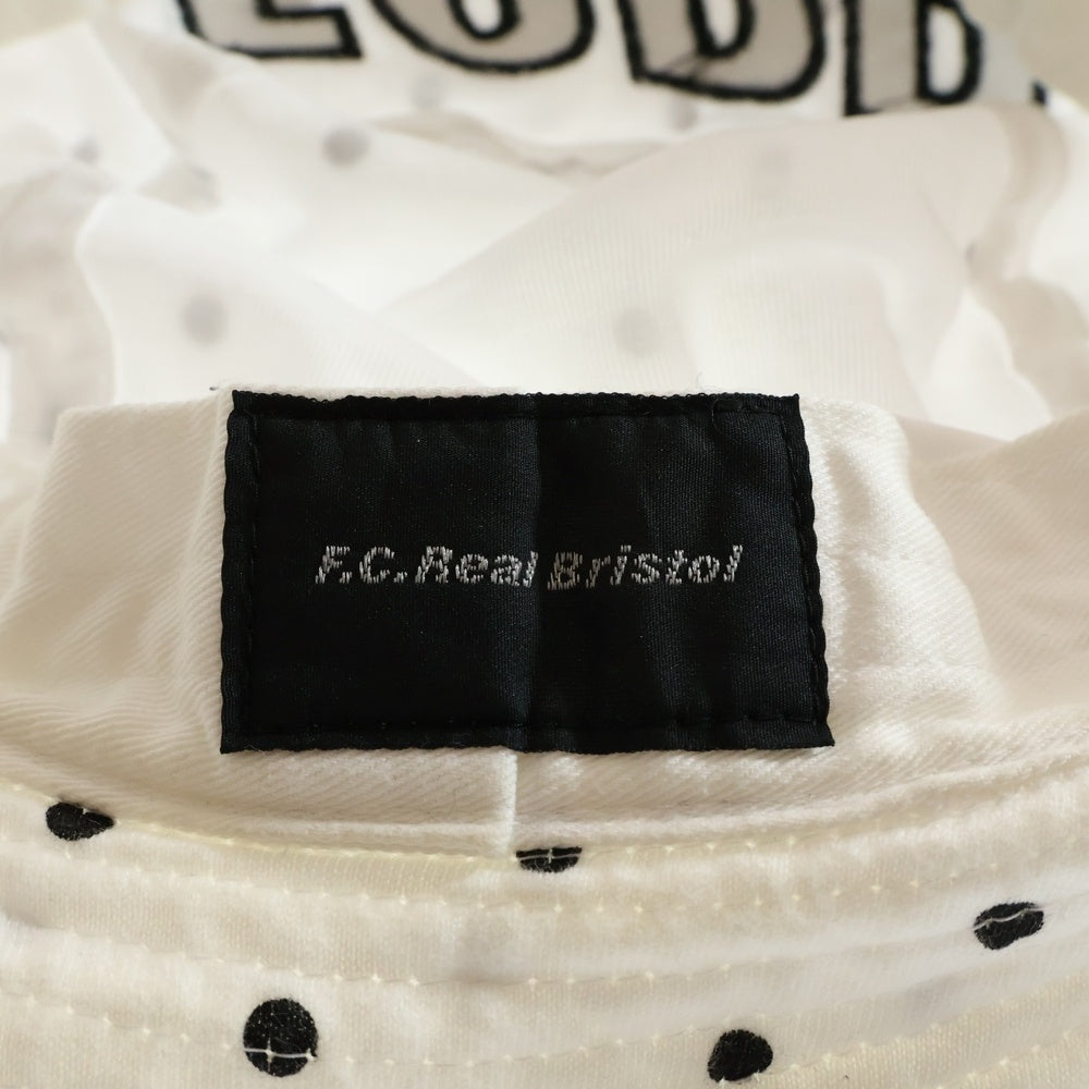 F.C.R.B./F.C.Real Bristol/FCRB(エフシーアールビー/エフシーレアルブリストル) 15AW DOT HAT ロゴ刺繍 ドット柄 コットンバケットハット 帽子 ホワイト FCRB-156027