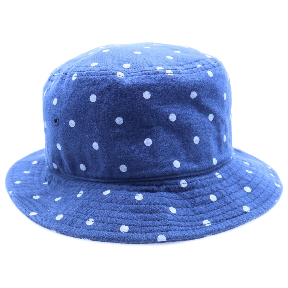 F.C.R.B./F.C.Real Bristol/FCRB(エフシーアールビー/エフシーレアルブリストル) 15AW DOT HAT ロゴ刺繍 ドット柄 コットンバケットハット 帽子 ネイビー FCRB-156027