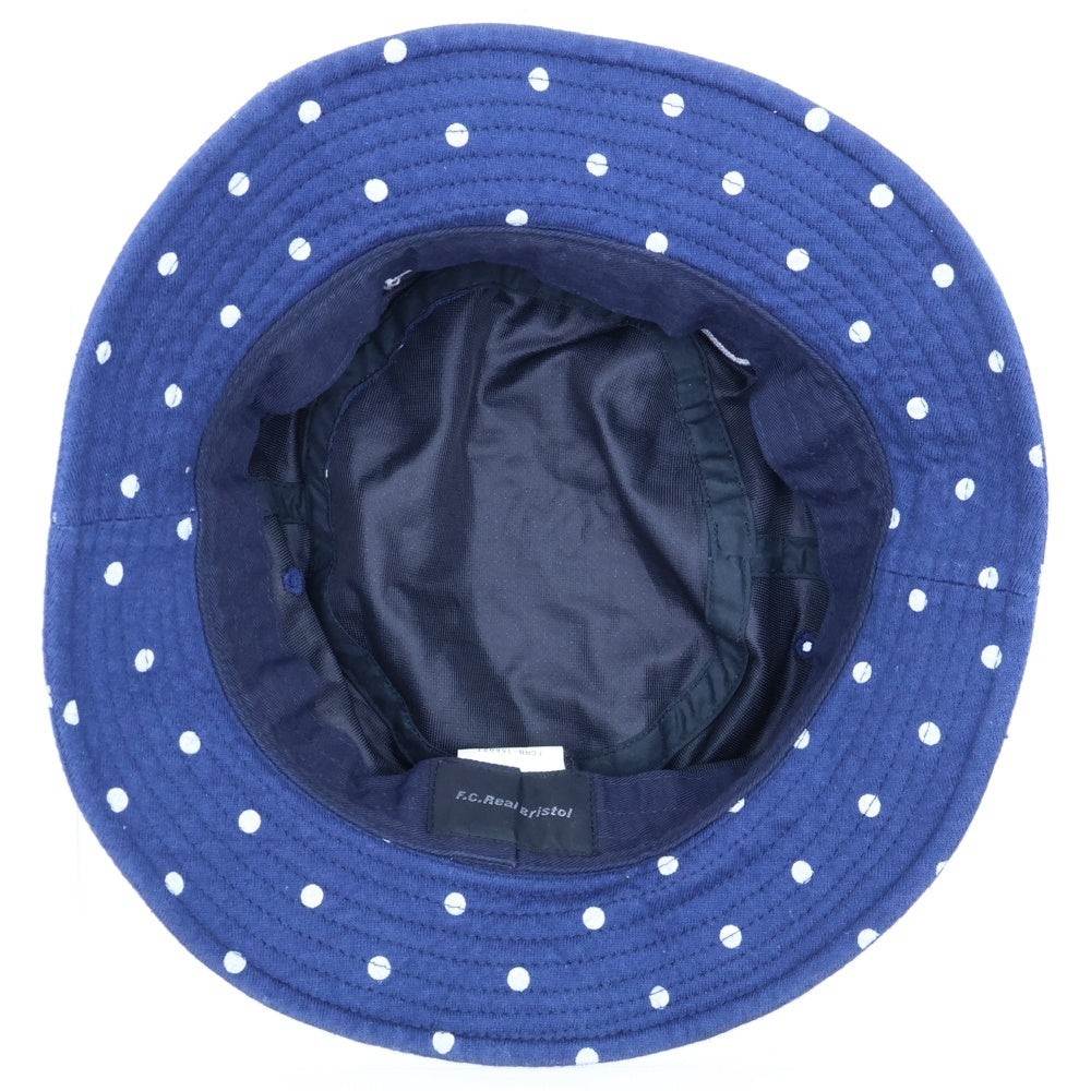 F.C.R.B./F.C.Real Bristol/FCRB(エフシーアールビー/エフシーレアルブリストル) 15AW DOT HAT ロゴ刺繍 ドット柄 コットンバケットハット 帽子 ネイビー FCRB-156027
