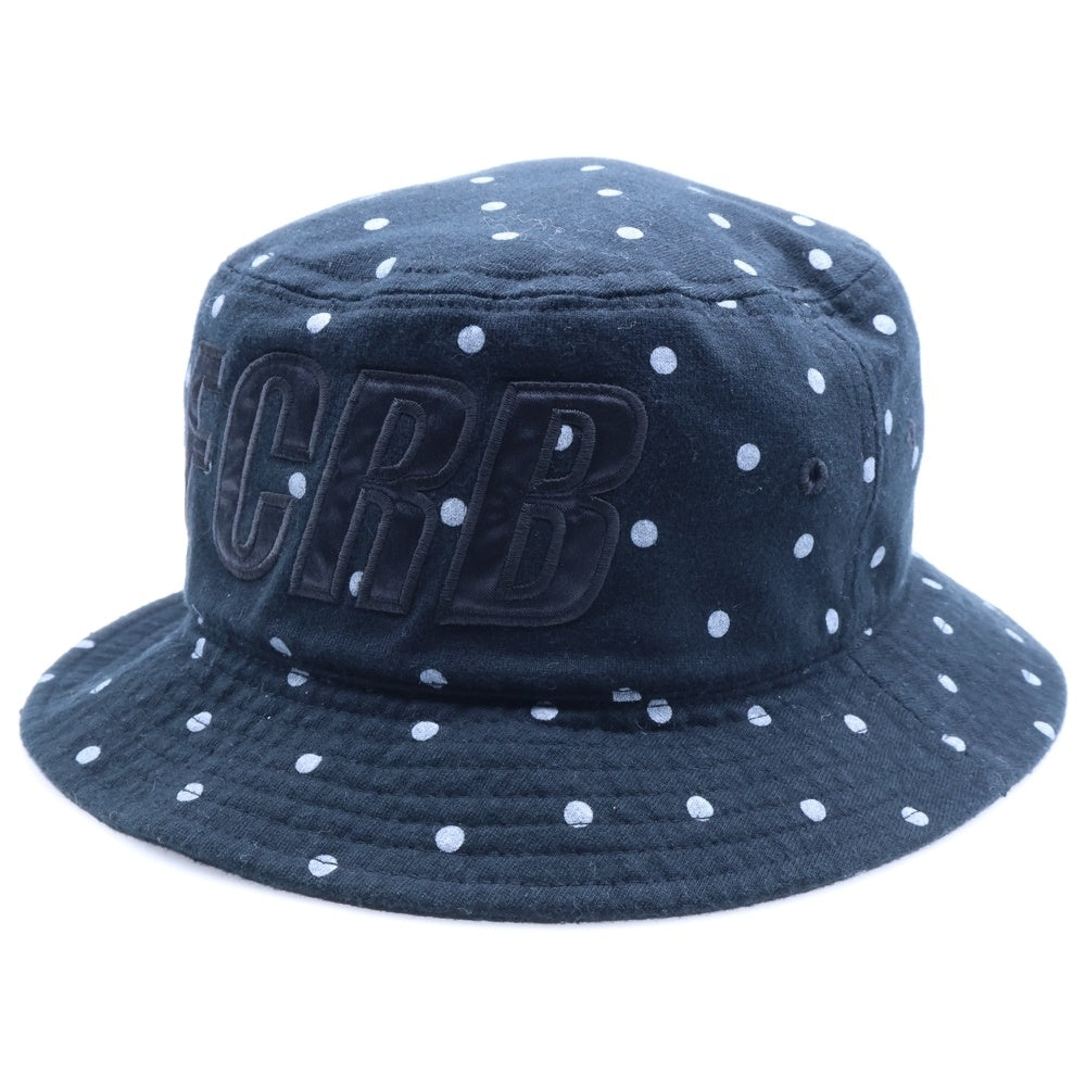 F.C.R.B./F.C.Real Bristol/FCRB(エフシーアールビー/エフシーレアルブリストル) 15AW DOT HAT ロゴ刺繍 ドット柄 コットンバケットハット 帽子 ブラック FCRB-156027
