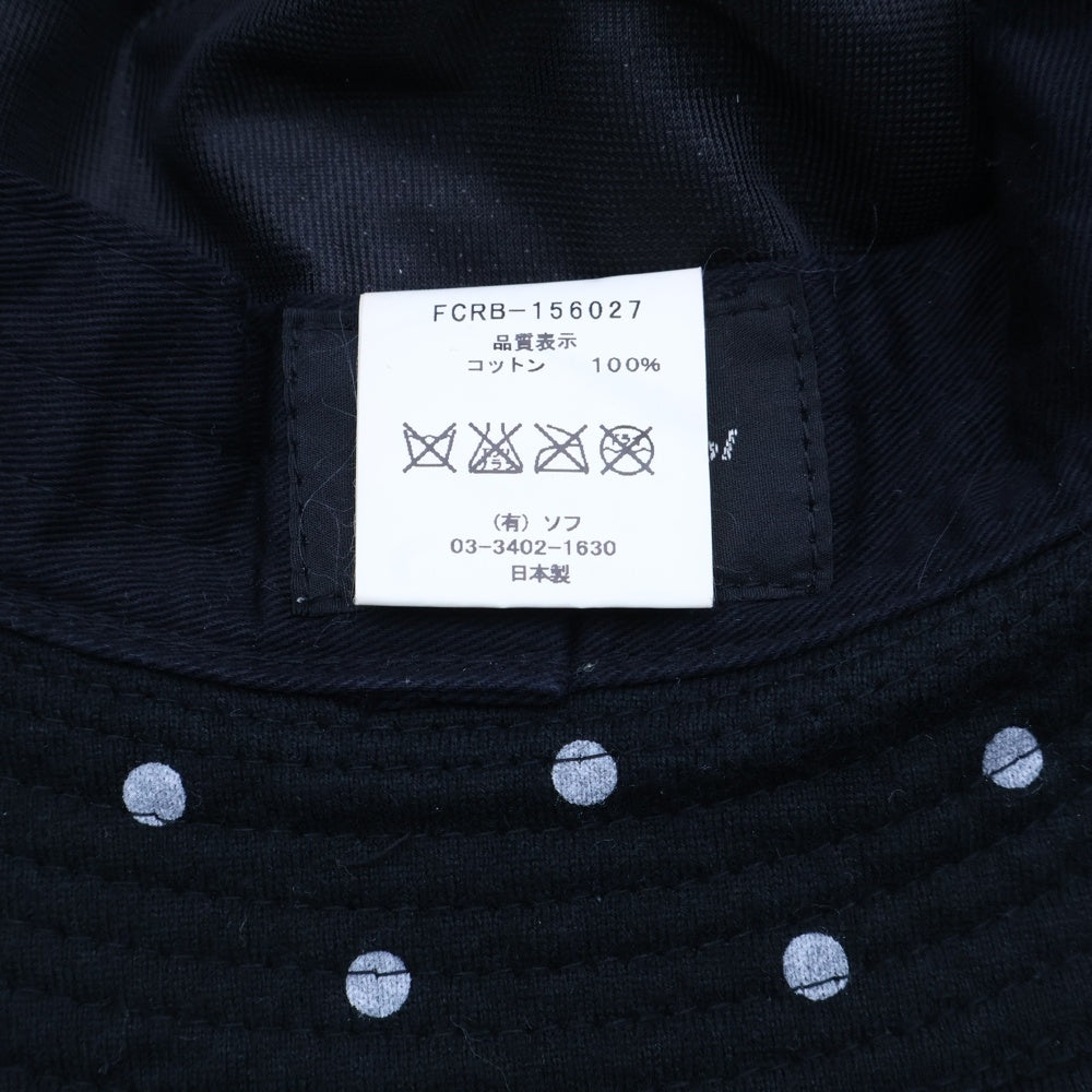 F.C.R.B./F.C.Real Bristol/FCRB(エフシーアールビー/エフシーレアルブリストル) 15AW DOT HAT ロゴ刺繍 ドット柄 コットンバケットハット 帽子 ブラック FCRB-156027