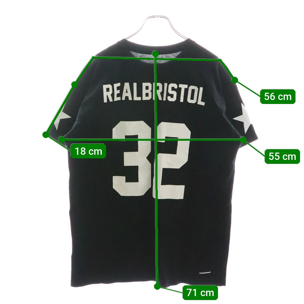 F.C.R.B./F.C.Real Bristol/FCRB(エフシーアールビー/エフシーレアルブリストル) 14AW NUMBERING TEE バックナンバリングプリントTシャツ 半袖クルーネックカットソー ブラック FCRB-145002