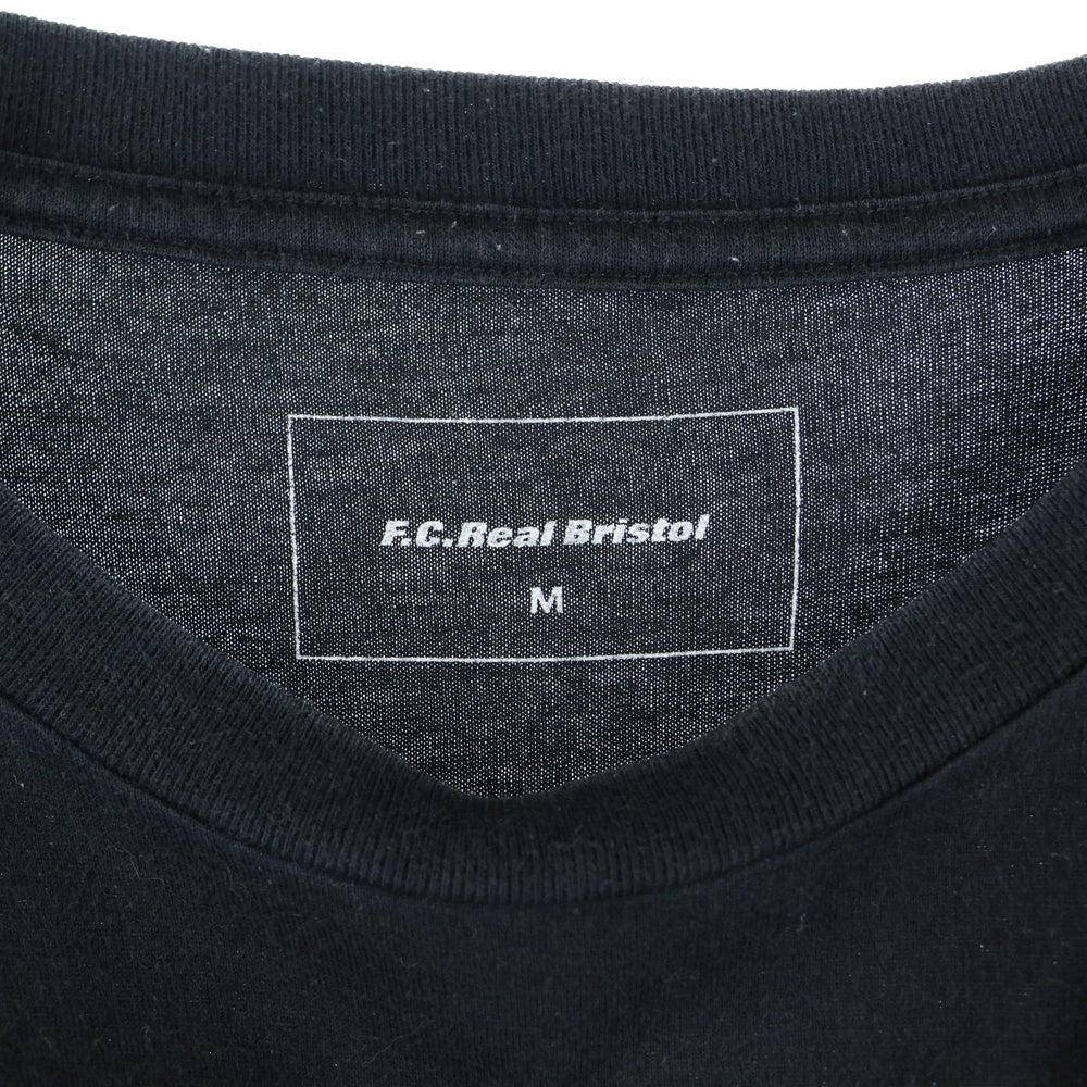 F.C.R.B./F.C.Real Bristol/FCRB(エフシーアールビー/エフシーレアルブリストル) ロゴラメ加工Tシャツ 半袖クルーネックカットソー ブラック FCRB-145011