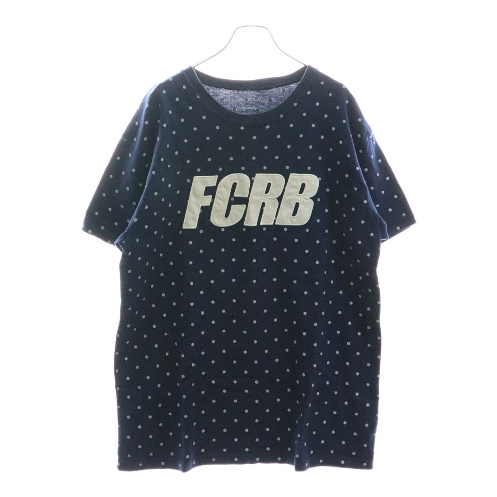 F.C.R.B./F.C.Real Bristol/FCRB(エフシーアールビー/エフシーレアルブリストル) 15AW DOT TEE ナイキ ドット柄 ロゴワッペン刺繍Tシャツ 半袖クルーネックカットソー ネイビー FCRB-156026
