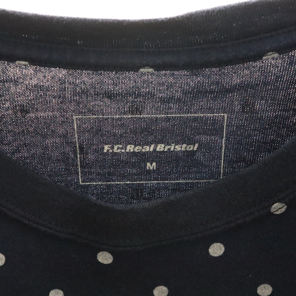 F.C.R.B./F.C.Real Bristol/FCRB(エフシーアールビー/エフシーレアルブリストル) 15AW DOT TEE ナイキ ドット柄 ロゴワッペン刺繍Tシャツ 半袖クルーネックカットソー ネイビー FCRB-156026