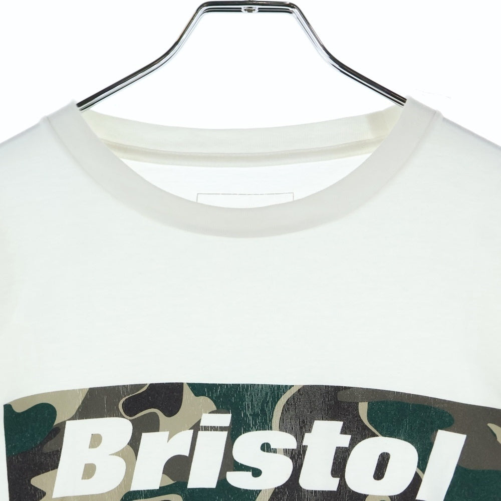 F.C.R.B./F.C.Real Bristol/FCRB(エフシーアールビー/エフシーレアルブリストル) 14SS CAMOUFLAGE BOX LOGO TEE カモフラ柄 ボックスロゴTシャツ 半袖クルーネックカットソー ホワイト FCRB-140012