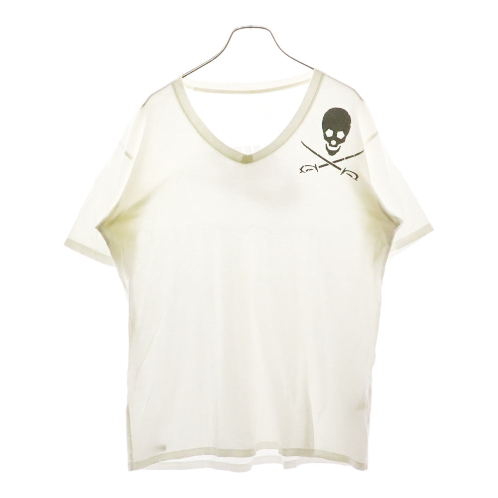 F.C.R.B./F.C.Real Bristol/FCRB(エフシーアールビー/エフシーレアルブリストル) ×NIKE ナイキ 胸スカルプリントTシャツ 半袖Vネックカットソー ホワイト 243713