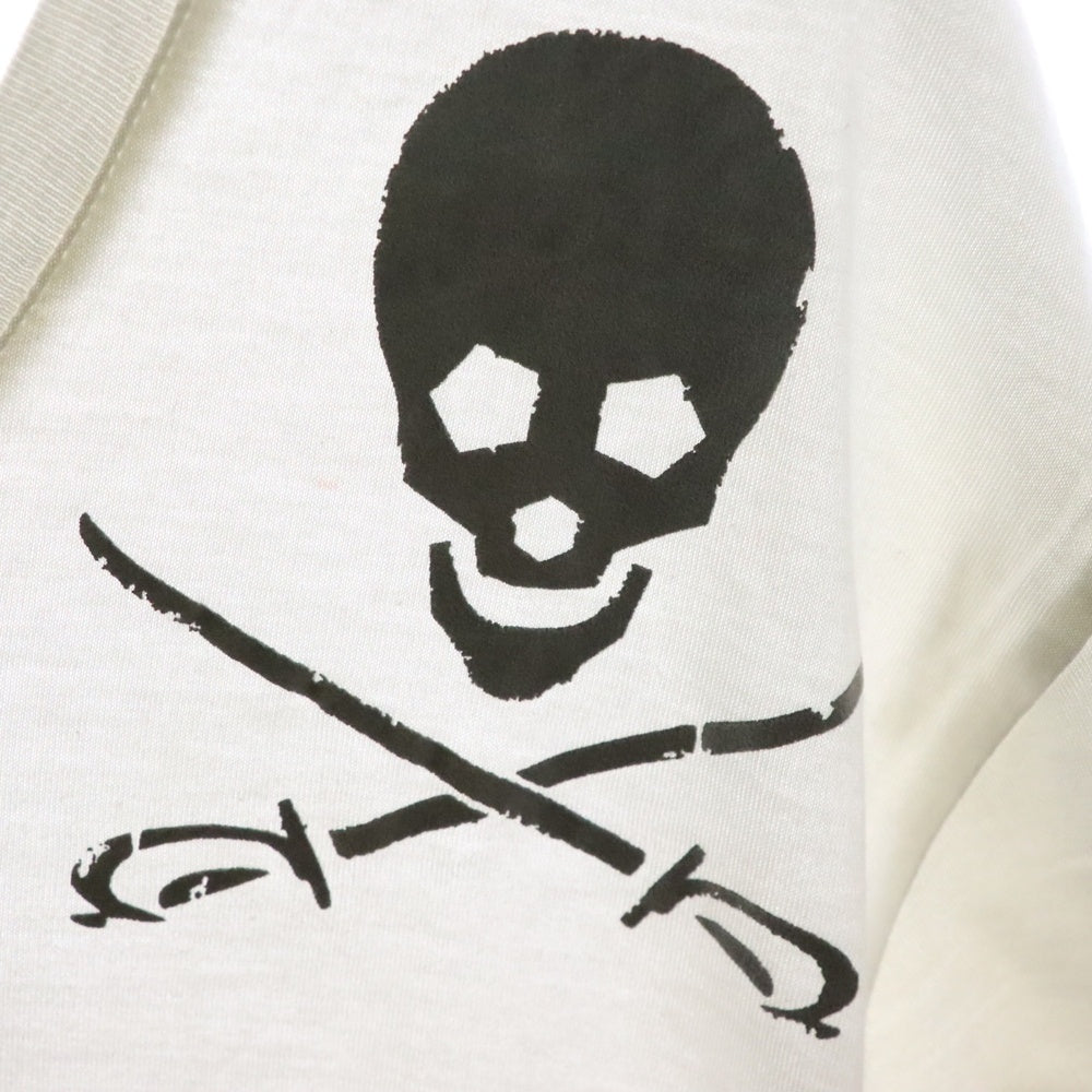 F.C.R.B./F.C.Real Bristol/FCRB(エフシーアールビー/エフシーレアルブリストル) ×NIKE ナイキ 胸スカルプリントTシャツ 半袖Vネックカットソー ホワイト 243713