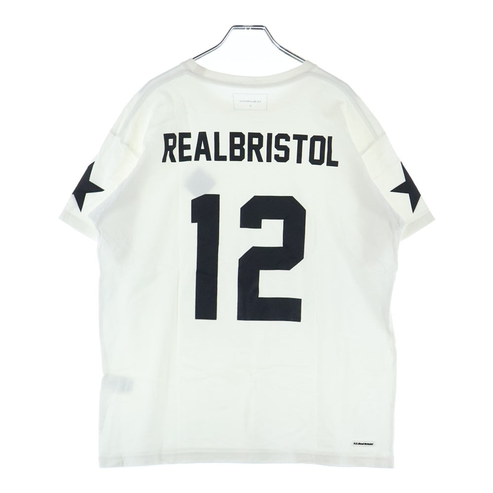 F.C.R.B./F.C.Real Bristol/FCRB(エフシーアールビー/エフシーレアルブリストル) 14AW NUMBERING TEE バックナンバリングプリントTシャツ 半袖クルーネックカットソー ホワイト FCRB-145002