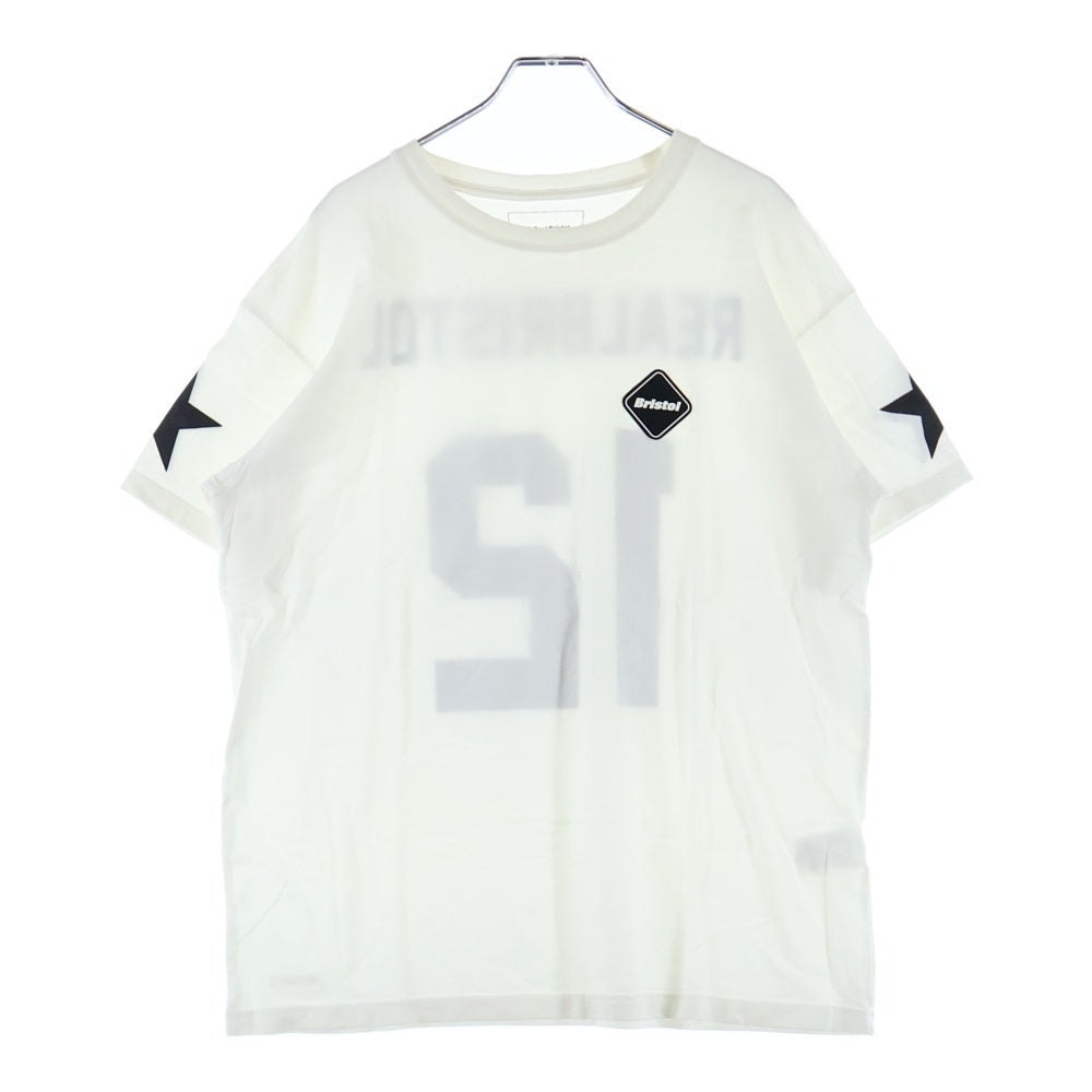 F.C.R.B./F.C.Real Bristol/FCRB(エフシーアールビー/エフシーレアルブリストル) 14AW NUMBERING TEE バックナンバリングプリントTシャツ 半袖クルーネックカットソー ホワイト FCRB-145002