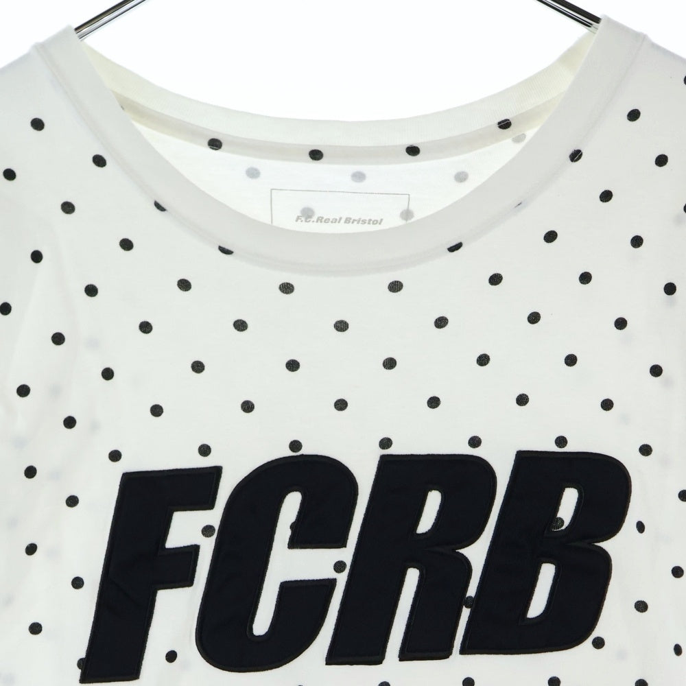 F.C.R.B./F.C.Real Bristol/FCRB(エフシーアールビー/エフシーレアルブリストル) 15AW DOT TEE ナイキ ドット柄 ロゴワッペン刺繍Tシャツ 半袖クルーネックカットソー ホワイト FCRB-156026