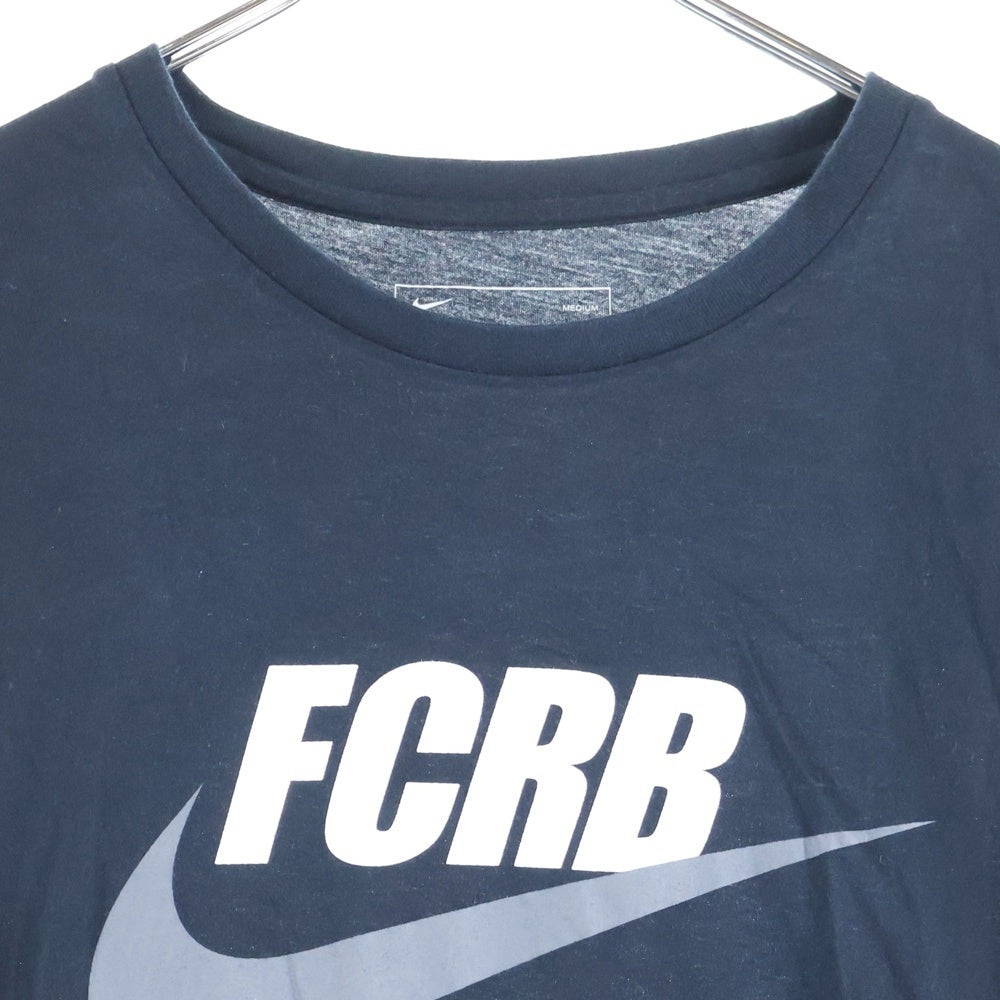 F.C.R.B.(エフシーアールビー) ×NIKE ナイキ スウッシュロゴプリントTシャツ 半袖クルーネックカットソー ブラック 410246-010