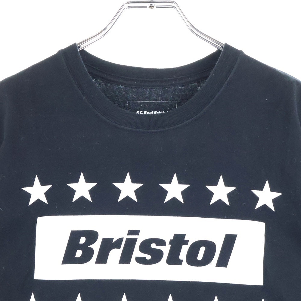 F.C.R.B./F.C.Real Bristol/FCRB(エフシーアールビー/エフシーレアルブリストル) 16AW 36 STAR TEE 36スター フロントロゴプリントTシャツ 半袖クルーネックカットソー ブラック FCRB-167059