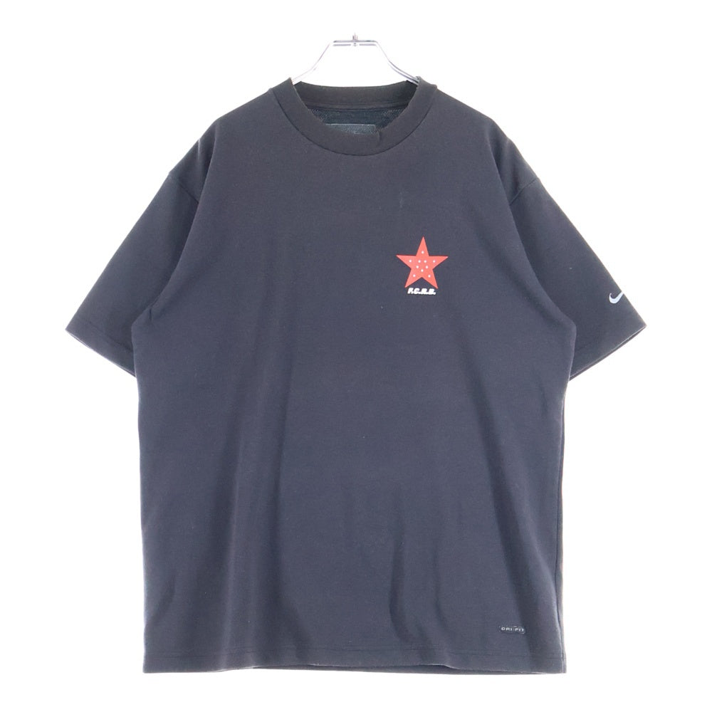 F.C.R.B./F.C.Real Bristol/FCRB(エフシーアールビー/エフシーレアルブリストル) ×NIKE ナイキ フロント胸スターロゴプリントTシャツ 半袖クルーネックカットソー ブラック