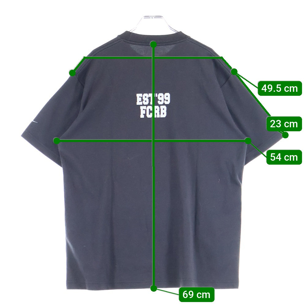 F.C.R.B./F.C.Real Bristol/FCRB(エフシーアールビー/エフシーレアルブリストル) ×NIKE ナイキ フロント胸スターロゴプリントTシャツ 半袖クルーネックカットソー ブラック